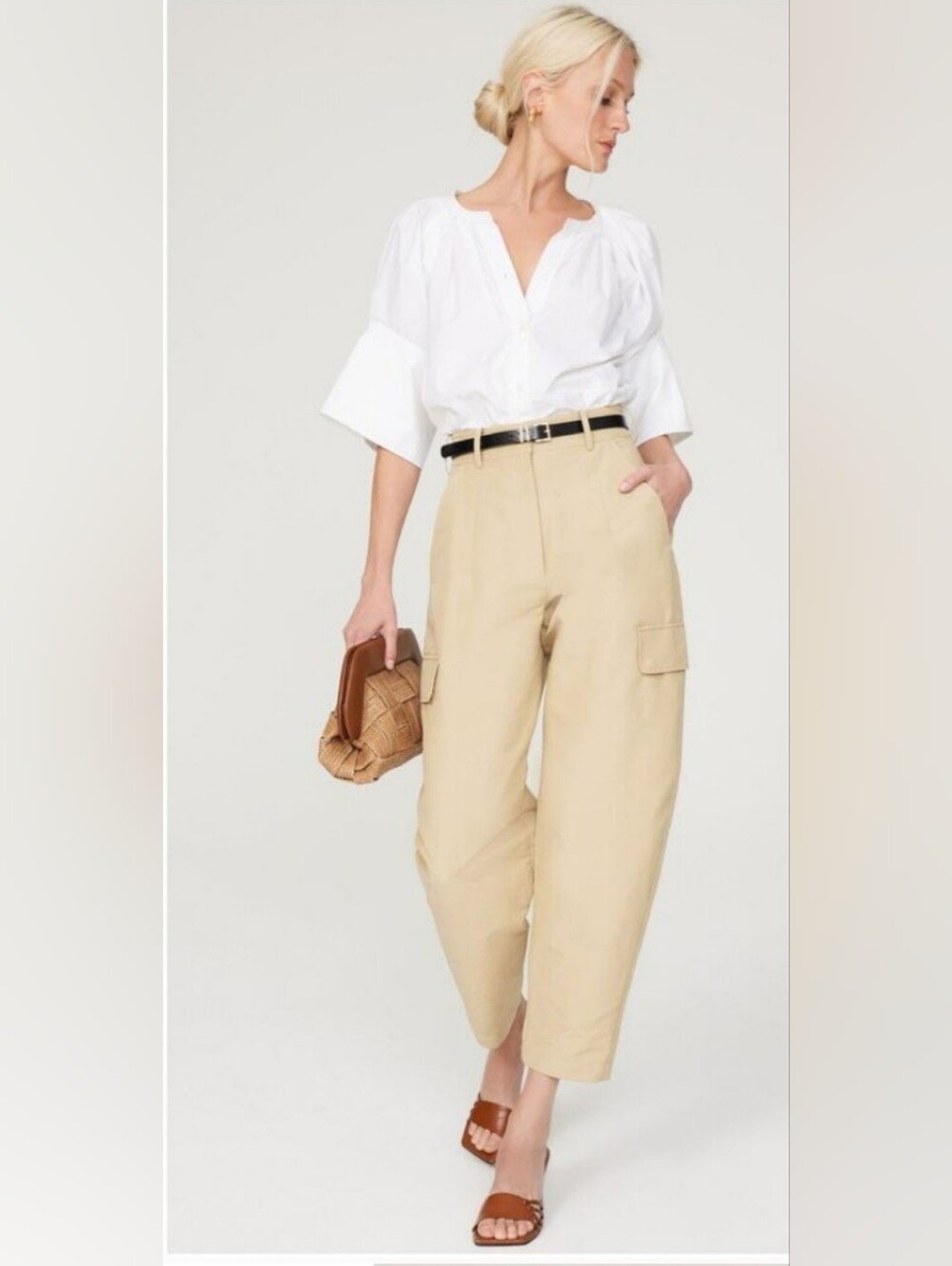 NWT A.L.C. Chloe Puff- Sleeve Top. Size 8 - Picture 4 of 13